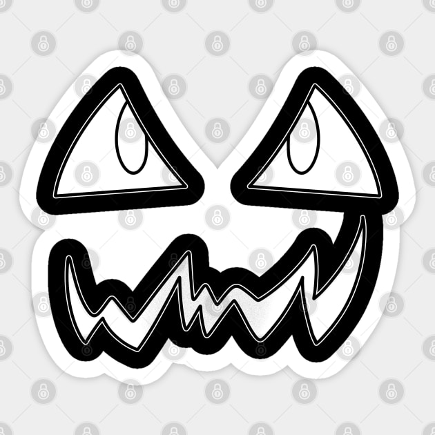 Jack O Lantern Face - Halloween Costume - Black White Line Art Sticker by MaystarUniverse